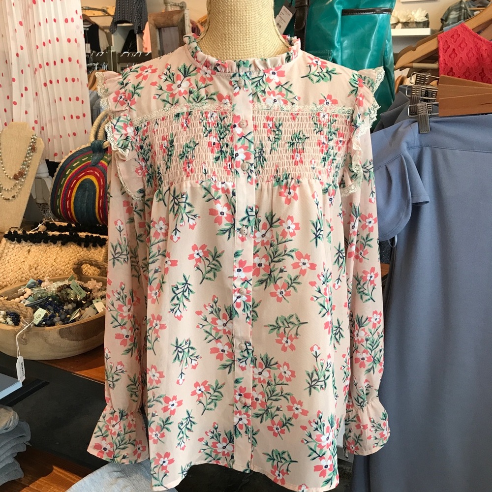 Boundless North smocked floral top